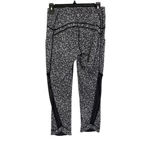 Lululemon Sole Training Mesh Crop Leggings 22" Daisy Dust Floral Black 6